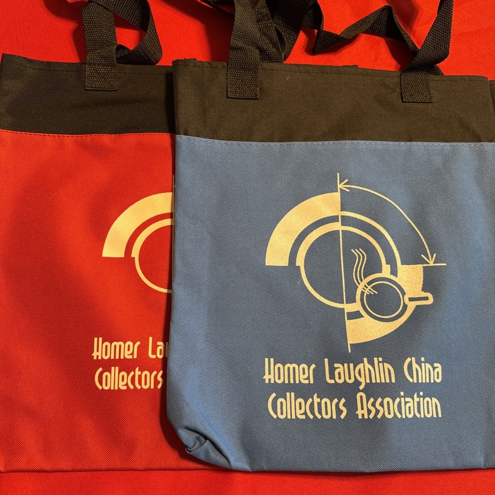 Original HLCCAโ Conference 2 Tote Bag Blue Red 15x14"Homer Laughlin